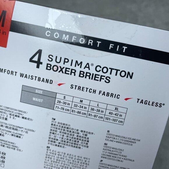 Kirkland Signature 4-Pack Supima Cotton Boxer Briefs M Tagless Stretch a0472 - Picture 3 of 5